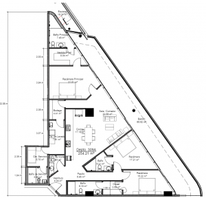 Shark Tower Cancún Departamentos En Venta Quintana Roo Plano Tipo C 254 m2 3 rec 4.5 ba