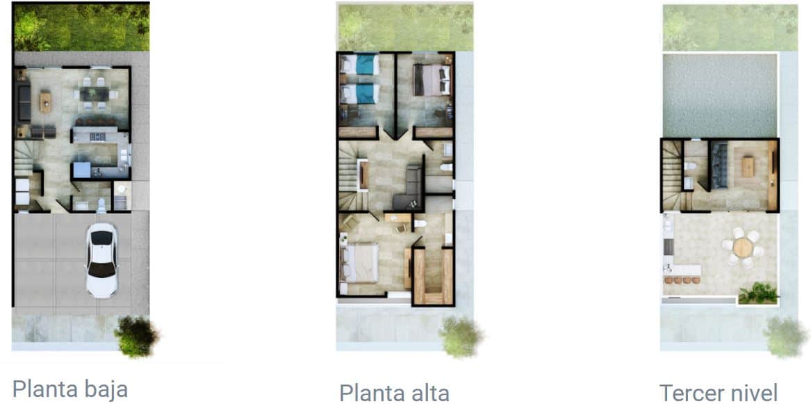 Modelo Attena - 3 niveles con 207.90 m2 Const.